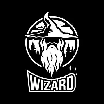 Modern wizard logo. Vector illustration Stock Illustration