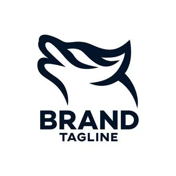 Modern wolf head logo Stock Illustration