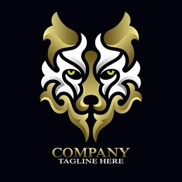 Modern wolf from pattern logo. Vector illustration 스톡 일러스트