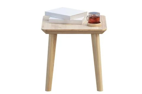 Modern wood rectangular coffee table. 3d render. Stock Illustration