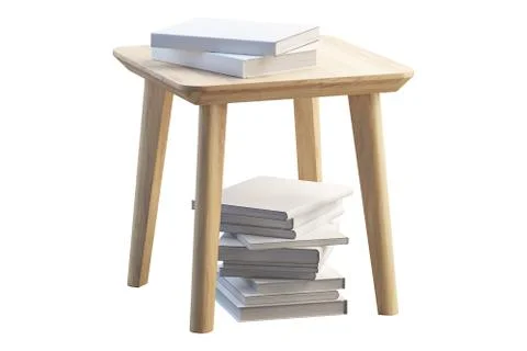 Modern wood rectangular coffee table. 3d render. Stock Illustration