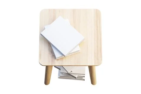 Modern wood rectangular coffee table. 3d render. Stock Illustration