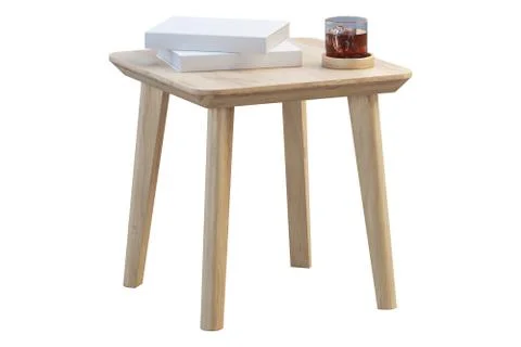 Modern wood rectangular coffee table. 3d render. Stock Illustration