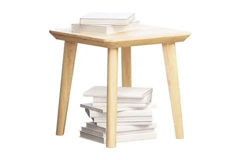 Modern wood rectangular coffee table. 3d render. Stock Illustration