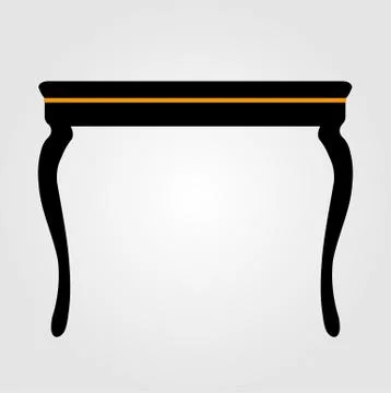 Modern wooden coffee table elevation Stock Illustration