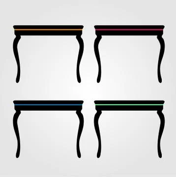 Modern wooden coffee table elevations  Stock Illustration