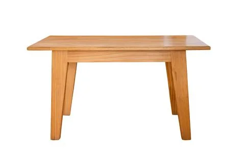 Modern wooden table isolated on white background, Stock Photos