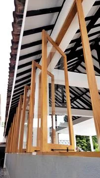 Modern Wooden Window Frames Structure 库存照片