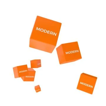 MODERN word on colored cubes, creative business concept Stock Illustration