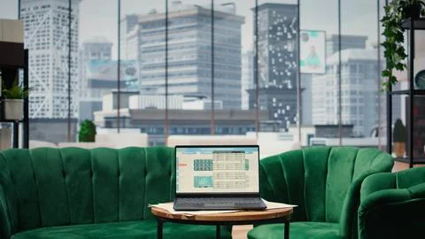 Modern work environment in a stylish skyscraper downtown building Stock Photos