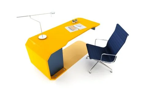 Modern work place in office Stock Illustration
