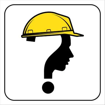 Modern worker man sign with question mark Stock Illustration