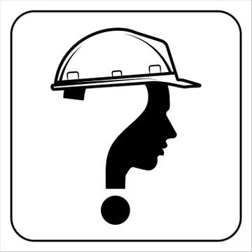 Modern worker man sign with question mark Stock Illustration