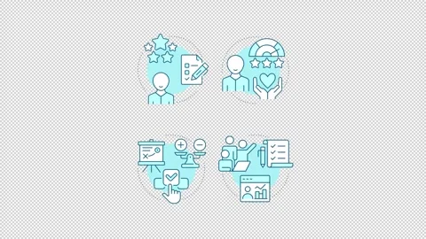 Modern workforce management framework blue concept icons animation set Stock Footage 344179879