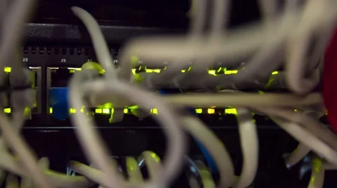 Modern Working Data Servers With Cables And Flashing Lights  Tr Vidéo 56914839