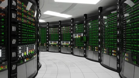 Modern working server room Video stock 88665199