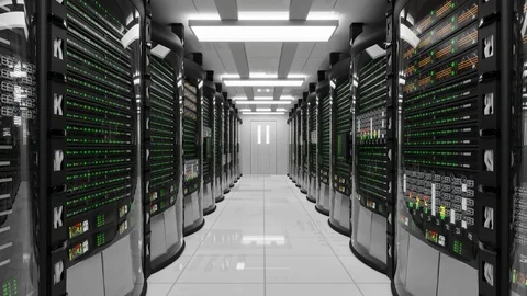 Modern working server room Video stock 88799488