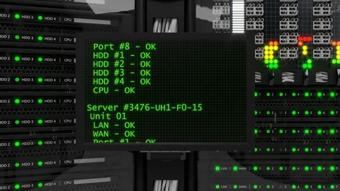 Modern working server room Video stock 89990114