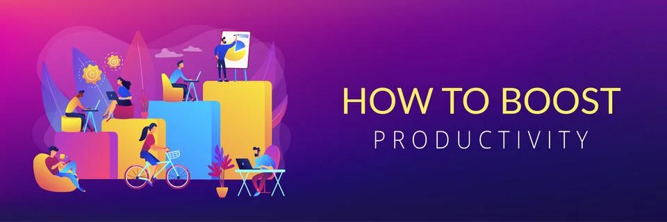 Modern workplace concept banner header Stock Illustration