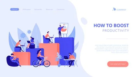 Modern workplace concept landing page Stock Illustration