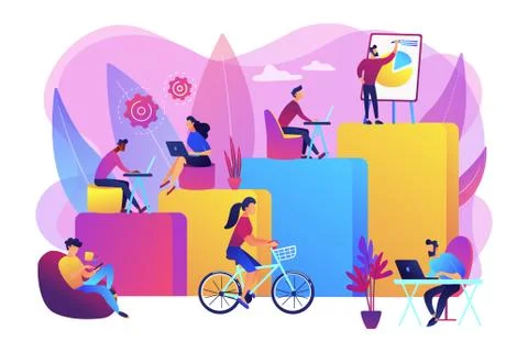 Modern workplace concept vector illustration Stock Illustration