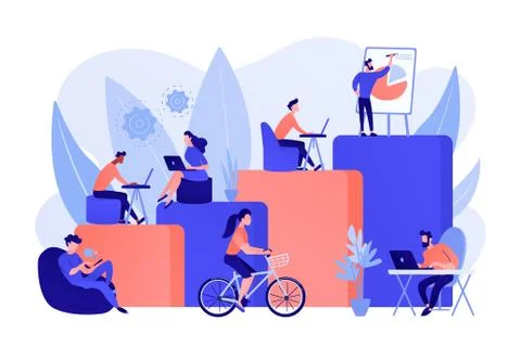 Modern workplace concept vector illustration Stock Illustration