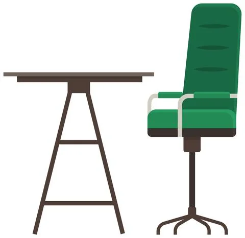 Modern workplace flat design. Office chair and office desk Stock Illustration