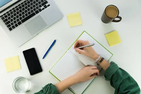 Modern workplace flat lay