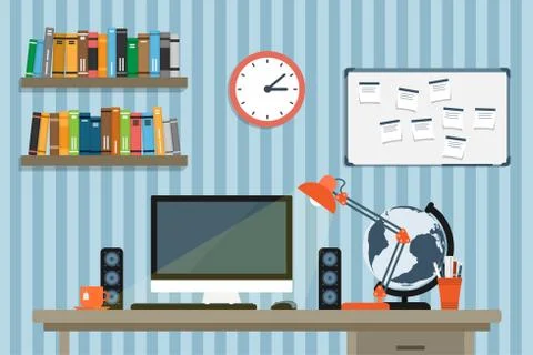Modern workplace Stock Illustration