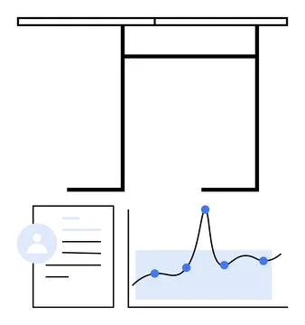 Modern Workspace with Analytics and Profile Management Tools for Data-Drive.. Illustrazione stock