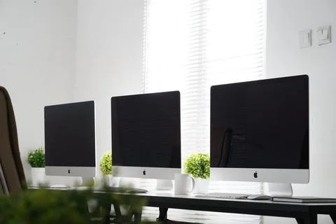 Modern workspace concept Stock Photos