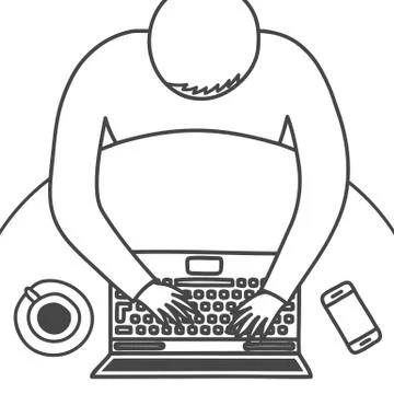 Modern workspace design Stock Illustration