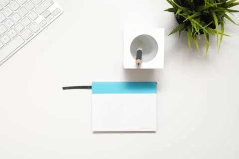 Modern workspace desk for creative thinking and design Stock Photos