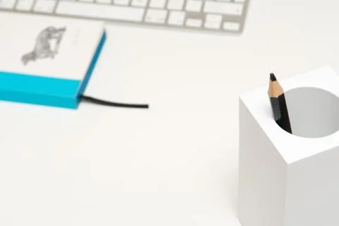 Modern workspace desk for creative thinking and design Stock Photos