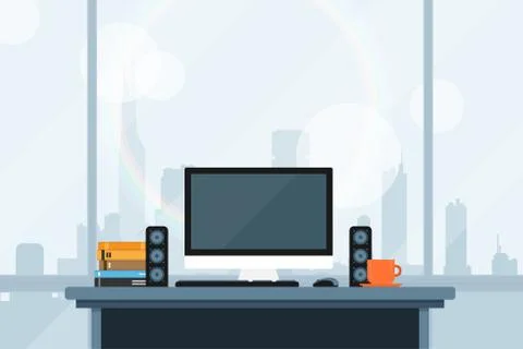 Modern workspace Stock Illustration