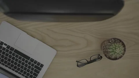 Modern Workspace with Laptop and Virtual Reality Gear Stock Footage 318863209