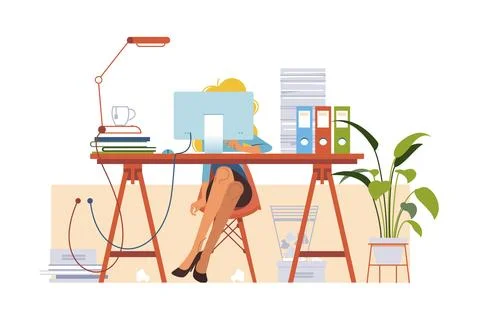 Modern Workspace Setup Illustrazione stock