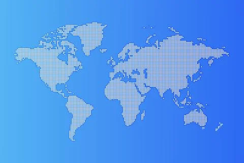 Modern world map halftone vector featuring subtle shadow effects Stock Illustration