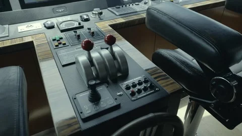 Modern Yacht Controls at the Helm Stock Footage 260654422