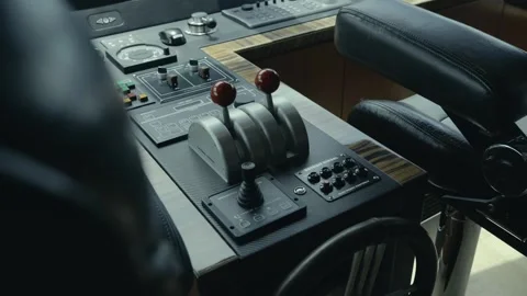 Modern Yacht Controls at the Helm Stock Footage 260654423