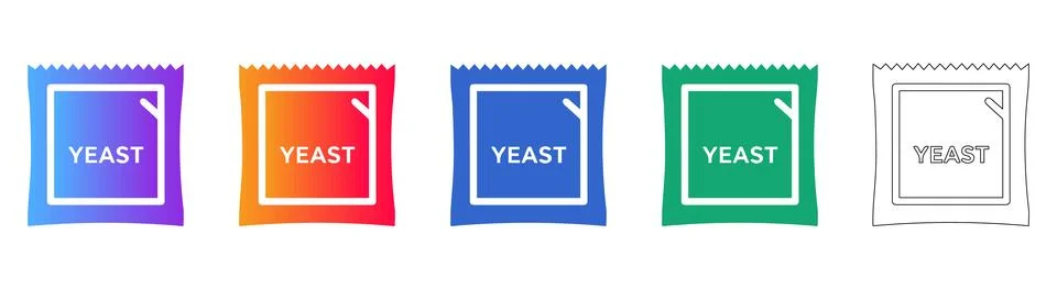 Modern Yeast Packet Baking Ingredient Illustration Stock Illustration