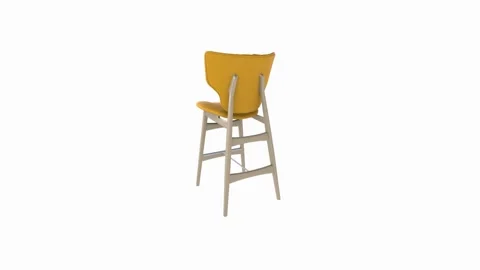 Modern yellow bar stool design for contemporary interiors Stock Footage 296015713