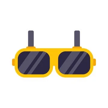 Modern yellow fpv drone goggles for immersive flight experience Stock Illustration