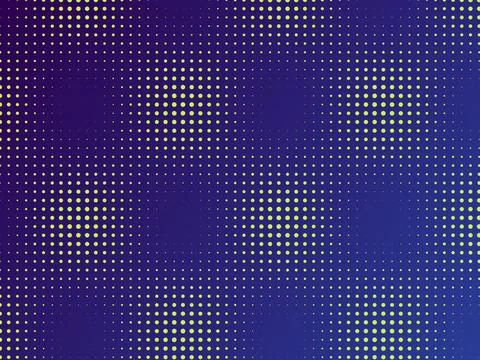 Modern Yellow Halftone Dot Pattern on Gradient Blue Background Retro Texture Illustrazione stock