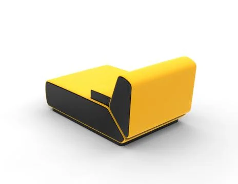 Modern Yellow Lounge with black sides, back view. Stock Illustration