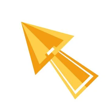 Modern yellow pointer cursor arrow. Computer mouse click Illustrazione stock