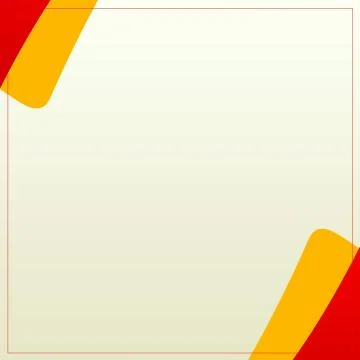 Modern Yellow &amp; Red Design On Empty White Background With Orange Frame Illustrazione stock