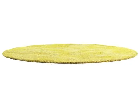 Modern yellow rug with high pile. 3d render Stock Illustration