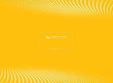 Modern yellow tech circle dots pattern halftone background. illustration Stock Illustration