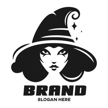 Modern young witch logo. Vector illustration Illustrazione stock